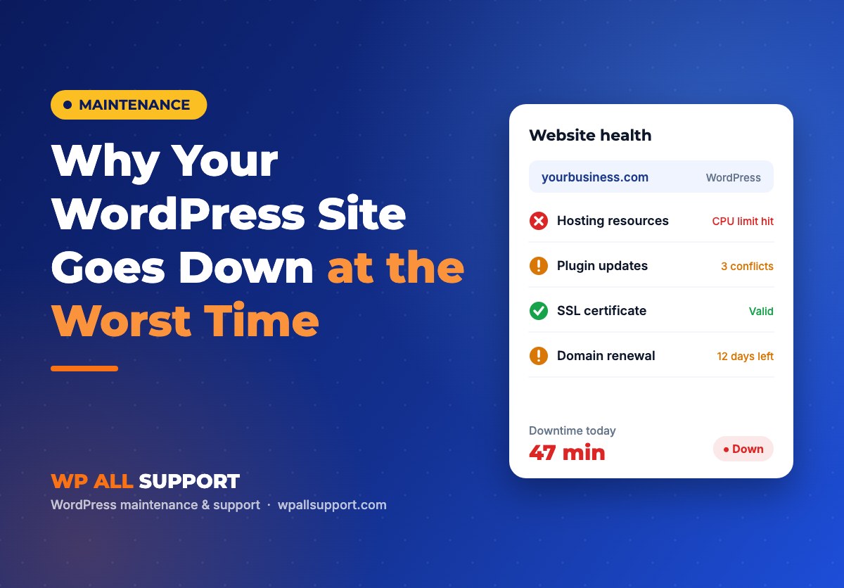 Why Your WordPress Website Goes Down at the Worst Possible Time